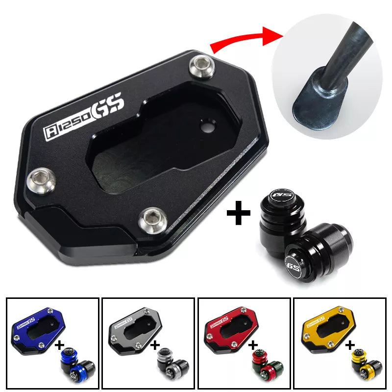 For BMW R1250GS /Adventure/ Rallye HP 2018-2023 Side Stand Enlarger Extension Bracket + Wheel Air Valve Motorcycle Accessories