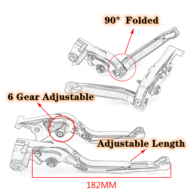 For HONDA PCX 125 150 2013-2020 Modified high-quality CNC aluminum Alloy 6-stage Length Adjustable Foldable Brake Clutch Lever PCX150 Accessories