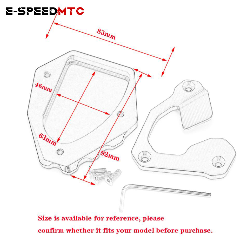 For HONDA CRF 1000L Africa Twin 2016-2020 Modified Side Stand Enlarger Plate Kickstand Enlarge Extension Motorcycle CNC Aluminum Alloy R NINE T